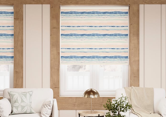 Whitstable Stripe (Blackout), Coastal Wash - Motorised Roller Blind - Image 3